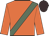Orange, olive green sash, brown cap