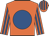 Orange, royal blue disc, striped sleeves and cap