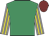 EMERALD GREEN, GREY and YELLOW striped sleeves, MAROON cap