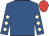 Royal blue, beige diamonds on sleeves, red cap