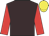 Brown, red sleeves, yellow cap