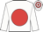 White body, red disc, white arms, white cap, red hooped