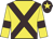 Yellow body, brown cross sashes, yellow arms, brown armlets, brown cap, yellow star