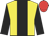 Yellow body, black stripe, black sleeves, red cap