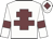 White body, garnet cross of lorraine, white arms, garnet armlets, white cap, garnet diamond