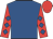 Royal blue, red sleeves, royal blue diamonds, red cap