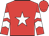 Red, white star, chevrons on sleeves