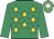 Emerald green, yellow stars, emerald green sleeves, emGreen cap, white star