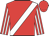 Red, white sash, striped sleeves, red cap