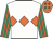 White, orange triple diamond, emerald green & orange striped sleeves, orange cap, emerald green diamonds