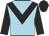 Light blue, black chevron, sleeves and cap