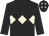 Black, beige triple diamond and diamonds on cap