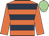 Orange & dark blue hoops, orange sleeves, light green cap