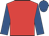 Red, royal blue sleeves, royal blue cap