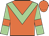 Orange, light green chevron, light green sleeves, orange armlets