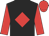 Black, red diamond, sleeves and cap