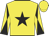 Yellow, black star, diabolo on sleeves