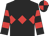 Black, red triple diamond, hooped sleeves, quartered cap