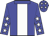 Blue, white stripe, blue collar and sleeves, white stars, blue cap, white stars