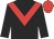 Black, red chevron, black sleeves, red cap