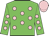 green, pink spots, pink cap