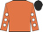 orange, white spots on sleeves, black cap