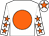 White body, orange disc, white arms, orange stars, white cap, orange star