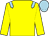 Yellow body, light blue epaulets, yellow arms, light blue cap