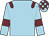 Light blue, garnet epaulets, armlets, checked cap