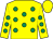 Yellow, emerald green spots, yellow cap