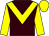 Brown, yellow chevron & sleeves, yellow cap