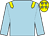 Blue-light body, yellow epaulettes, blue-light arms, yellow cap, blue-light stars