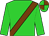 Lime green, chocolate sash, quartered cap