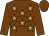 Chocolate, light brown stars, chocolate sleeves and cap