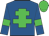 Royal blue, Lime Green cross of Lorraine, armlets and cap