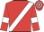 red, white sash, red sleeves, white armlets, red cap, white hoops