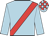 Light blue, red sash, checked cap