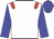 white, red epaulettes, blue sleeves and cap