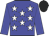blue, white stars, blue sleeves, black cap