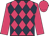 Rose, dark blue diamonds, rose sleeves and cap