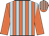 Orange and light blue stripes, orange sleeves