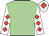 Light green, white sleeves, red diamonds, white cap, red diamond