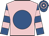 Pink, royal blue disc, royal blue and pink hooped sleeves and cap