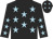 Black, light blue stars