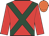 Red, dark green cross sashes, orange cap