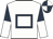 White, dark blue hollow box, halved sleeves, quartered cap