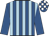 Royal blue & light blue stripes, royal blue sleeves, royal blue & white check cap