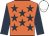 Orange, dark blue stars and sleeves, white cap