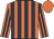 Orange and dark blue stripes, orange cap