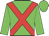 Green, red cross sashes, green arms and cap